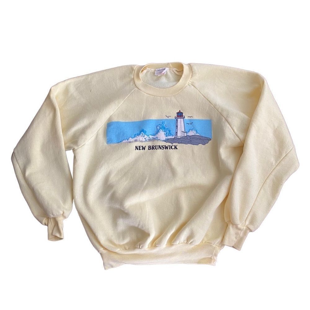 Vintage New Brunswick Lighthouse Sweatshirt Canada Large